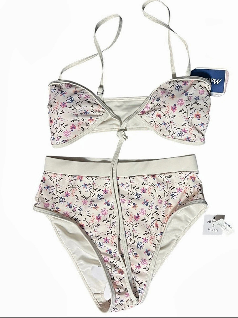 Caroline Constas Floral Bikini in White & Pink Size XS NWT